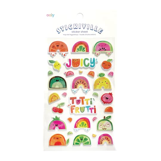 OOLY Stickiville Standard Tutti Fruitti Puffy Stickers